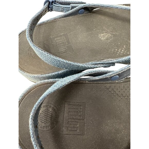 Fit Flop Womens The Skinny Adjustable Denim Strap Sandals Size 7 - Picture 7 of 11